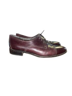 Vintage Bally of Switzerland Derby Shoes Mens 9.5 Burgundy Leather Oxford Italy